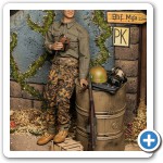 The release comes with a nice assortment of gear from mid-late war (wood ammo box is included, oil drum is not).